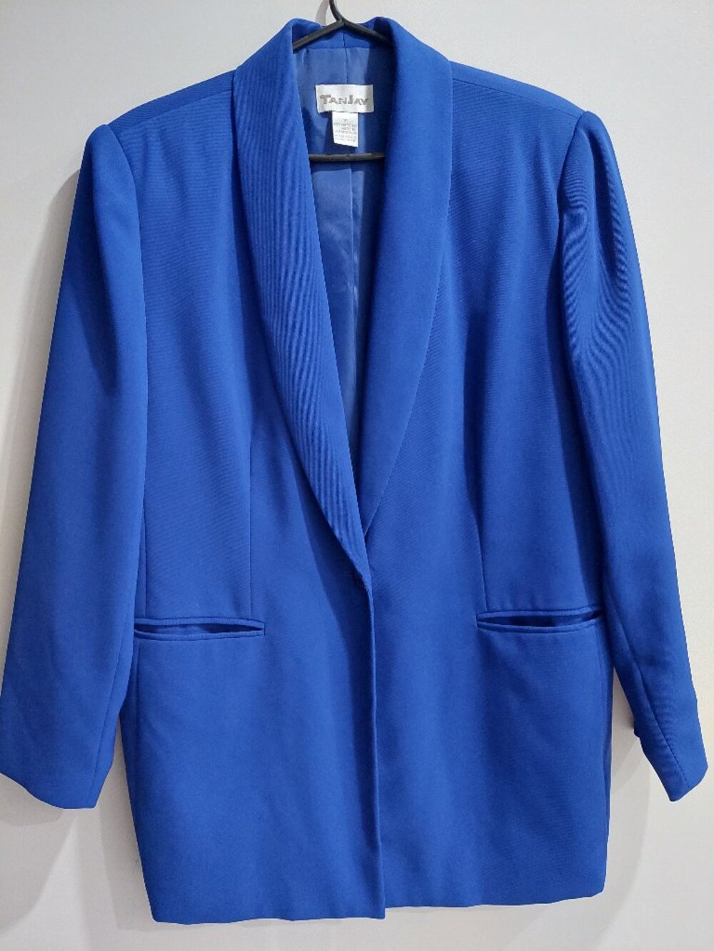 TanJay Blazer Size 16 Royal Blue Long Sleeve Suit Jacket Pockets
